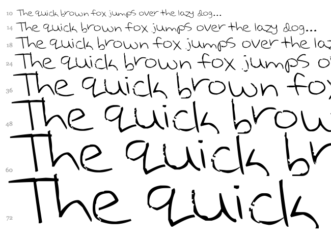 Chicken Scratch font waterfall